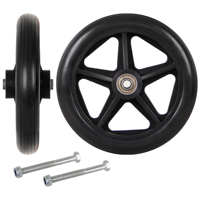 2Pcs 6inches Front Wheel with Screws Smooth Wheels Universal Parts  5cm Black