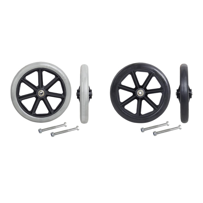 2x Front Wheel 8inch Bearing Casters for Wheelchairs Rollators Walkers Gray