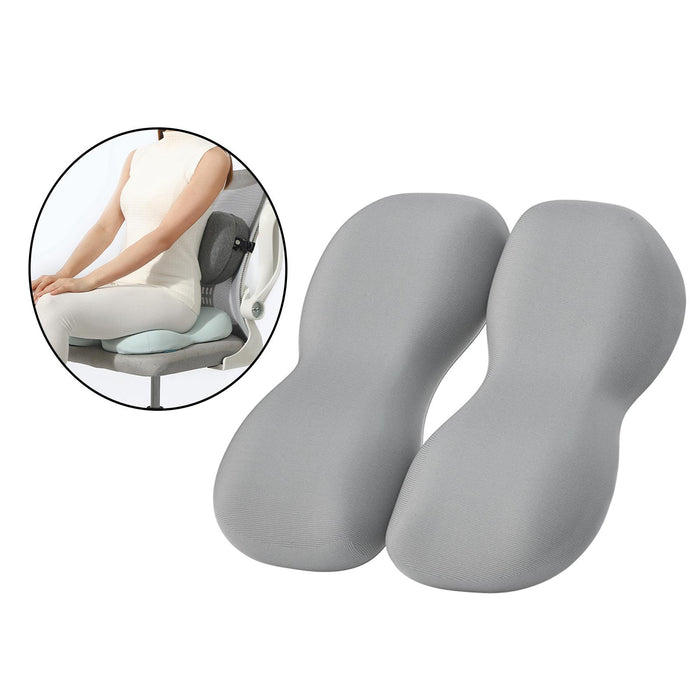 Back Seat Support Cushion Pillow Hip Waist Soft for Chairs Office Stools Grey