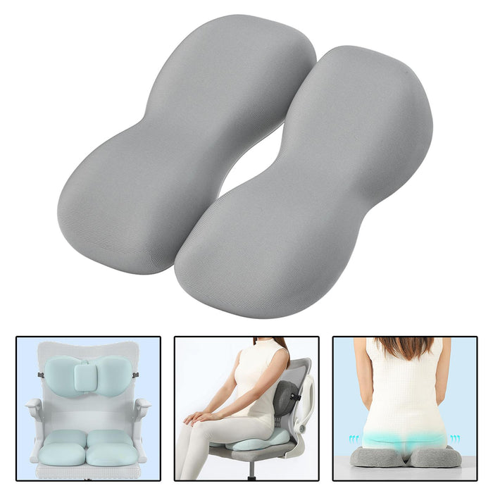 Back Seat Support Cushion Pillow Hip Waist Soft for Chairs Office Stools Grey