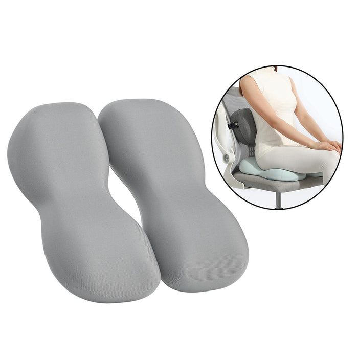 Back Seat Support Cushion Pillow Hip Waist Soft for Chairs Office Stools Grey