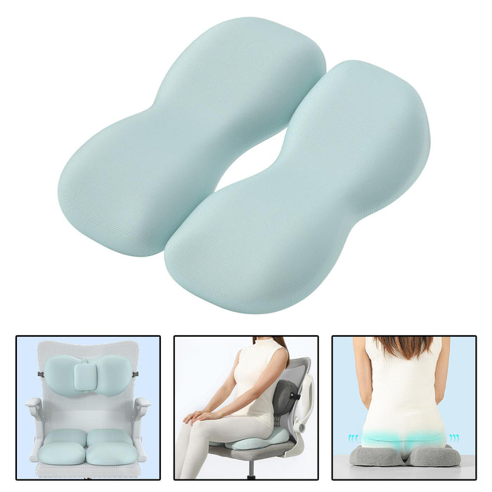 Back Seat Support Cushion Pillow Hip Waist Soft for Chairs Office Stools Blue