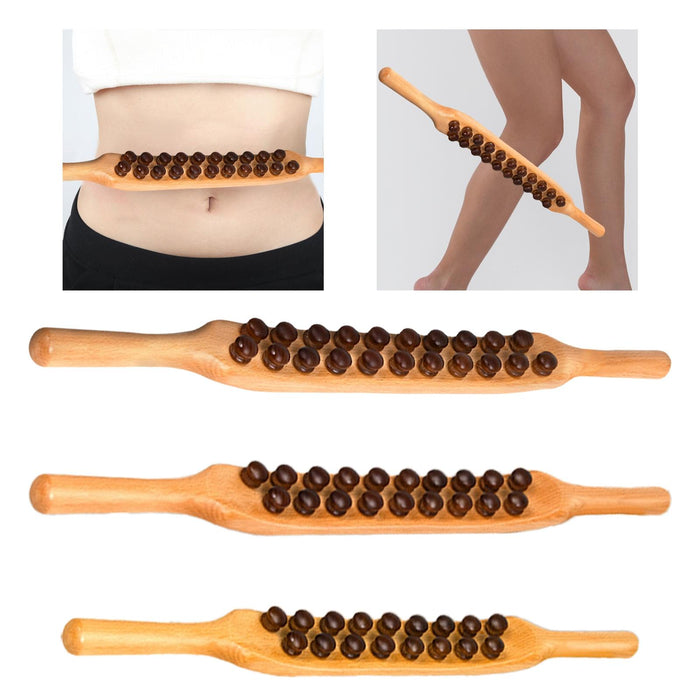 Wooden Gua Sha Tool for Man Women Massager for Back Shoulder 21 Beads 58cm