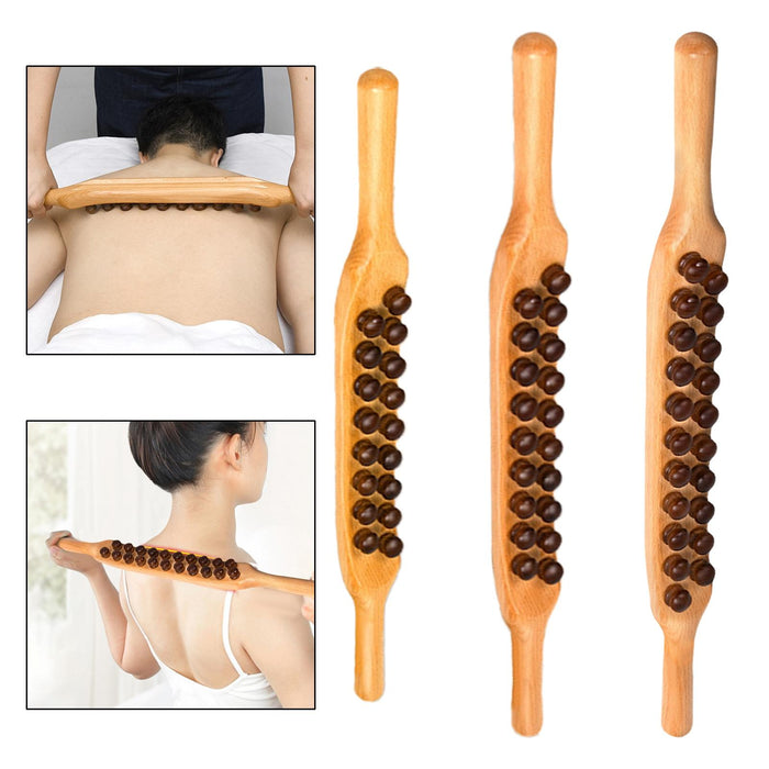 Wooden Gua Sha Tool for Man Women Massager for Back Shoulder 21 Beads 58cm