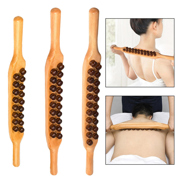 Wooden Gua Sha Tool for Man Women Massager for Back Shoulder 21 Beads 58cm