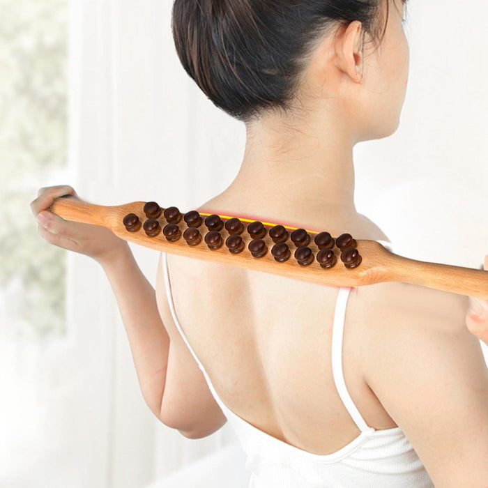 Wooden Gua Sha Tool for Man Women Massager for Back Shoulder 21 Beads 58cm