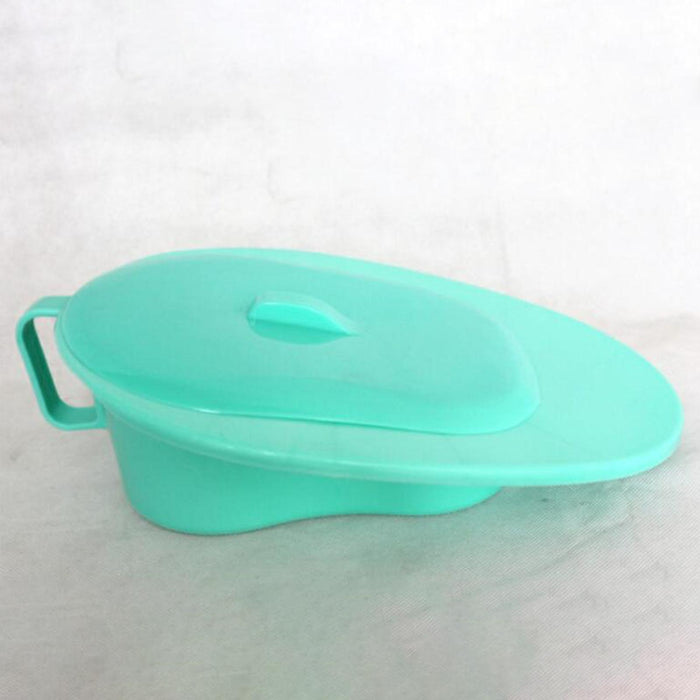 Thick Bedpan with Cover Portable Toilet Bed Pan Smooth for Old Man Elderly