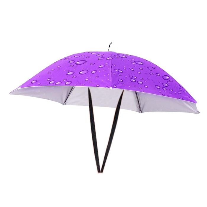 Crofta Umbrella Hat Hands free Protection 30inch Fishing Umbrella Hat Purple