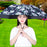 Crofta Umbrella Hat Hands free Protection 30inch Fishing Umbrella Hat Black with Flowers