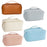 Portable PU Leather Cosmetic Bag Large for Home Short Trip Bathroom Brown