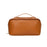 Portable PU Leather Cosmetic Bag Large for Home Short Trip Bathroom Brown