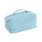 Portable PU Leather Cosmetic Bag Large for Home Short Trip Bathroom Blue