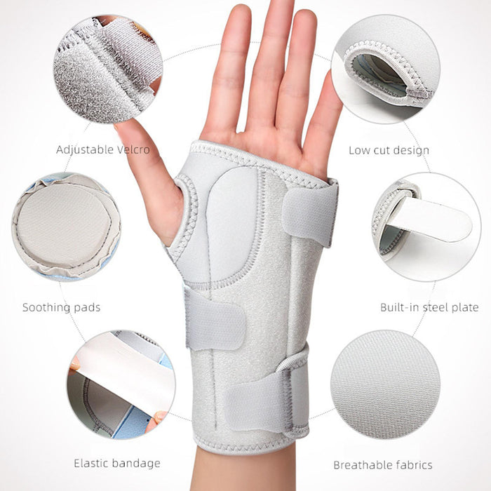 Crofta Wrist Brace Carpal Tunnel Removable Splint for Sprain Strain Medium Left