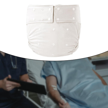 Crofta Waterproof Adult Pocket Diaper Washable for Incontinence TPU Coat for Adults White