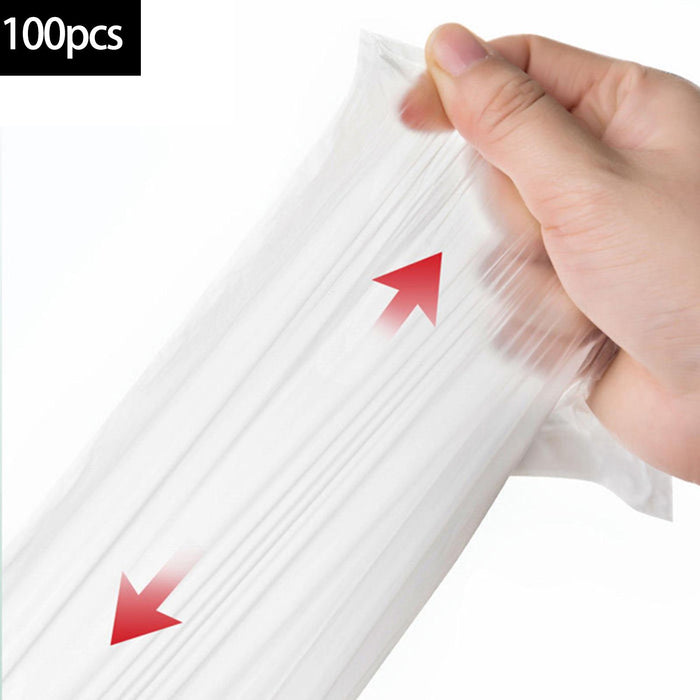 Crofta 10 Rolls 100Pcs Toilet Cleaning Bag with Drawstring for Kids Portable