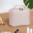 Crofta Makeup Cosmetic Bag Container Washable Organizer Portable PU for Jewelry Pink