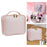 Crofta Makeup Cosmetic Bag Container Washable Organizer Portable PU for Jewelry Pink