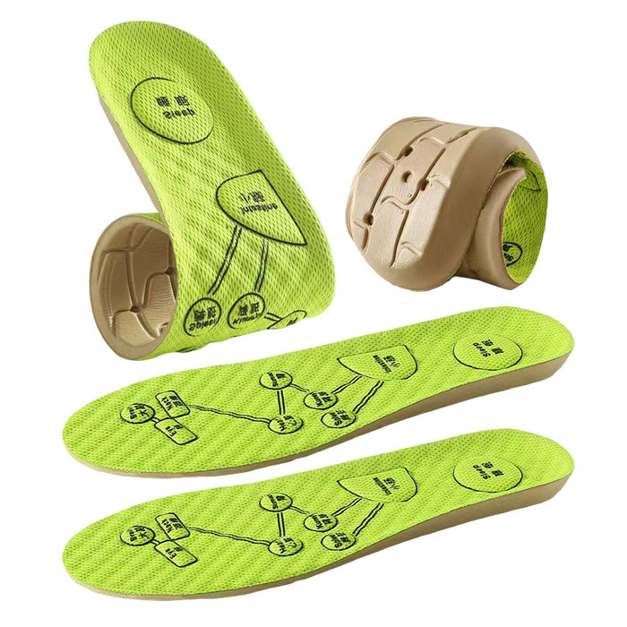 Crofta 2 Pairs Foot Acupressure Insoles Air Cushion Massaging Breathable 37-38 Green