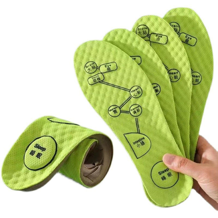 Crofta 2 Pairs Foot Acupressure Insoles Air Cushion Massaging Breathable 39-40 Green