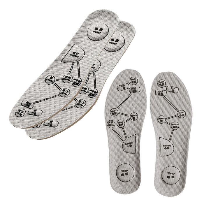 Crofta 2 Pairs Foot Acupressure Insoles Air Cushion Massaging Breathable 35-36 Gray