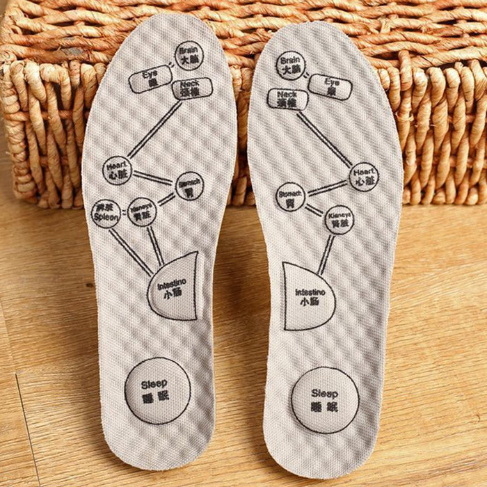 Crofta 2 Pairs Foot Acupressure Insoles Air Cushion Massaging Breathable 35-36 Gray