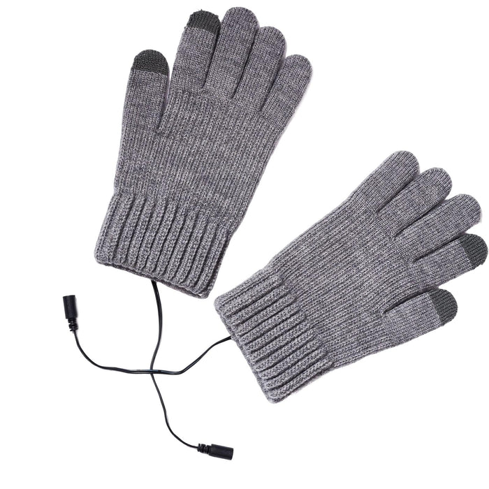 Crofta USB Heated Gloves 3 Temperature Settings Warm for Typing Hiking Men Women Gray