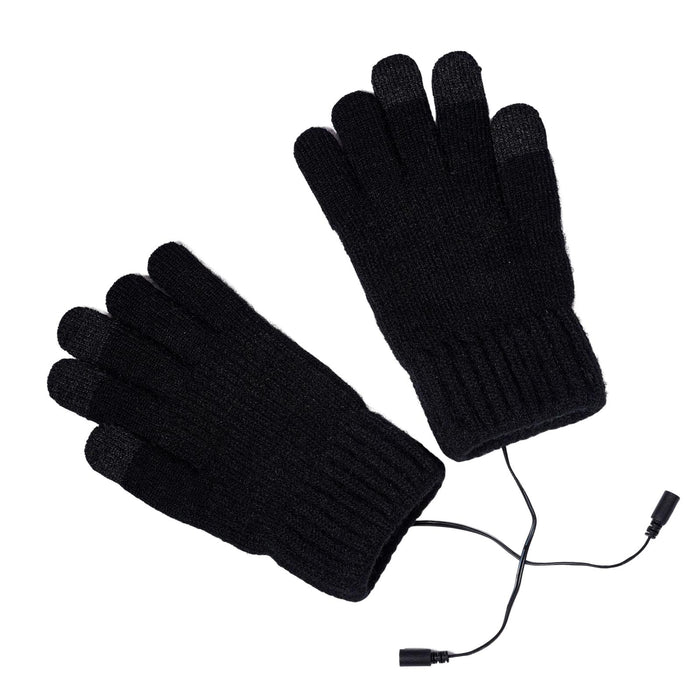 Crofta USB Heated Gloves 3 Temperature Settings Warm for Typing Hiking Men Women Black