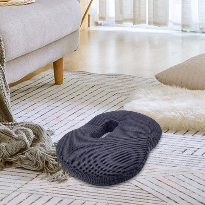 Crofta Sitting Donut Cushion Washable Cover Non Slip Memory Foam for Office Travel Navy Blue