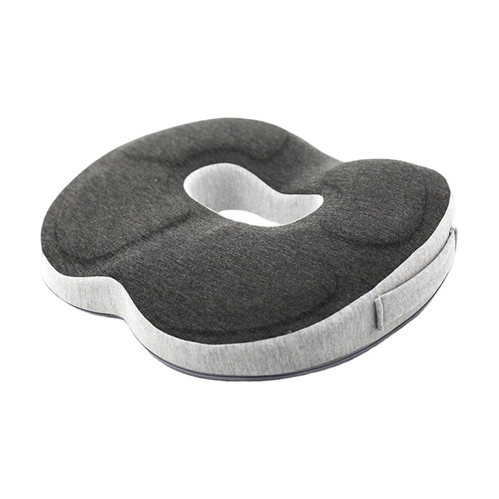 Crofta Sitting Donut Cushion Washable Cover Non Slip Memory Foam for Office Travel Gray