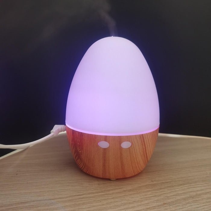 Crofta Mini Air Humidifier with Colorful Night Light Auto Shut Off for Bedroom Wooden