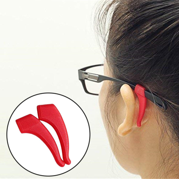 Crofta 2 Pieces Anti Slip Eyeglass Ear Grip Hook Comfortable for Kids and Adults Red