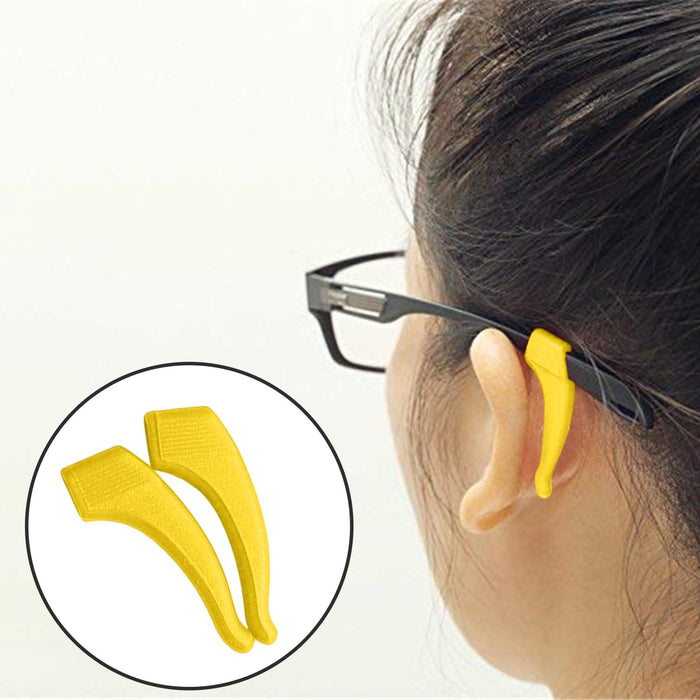 Crofta 2 Pieces Anti Slip Eyeglass Ear Grip Hook Comfortable for Kids and Adults Yellow