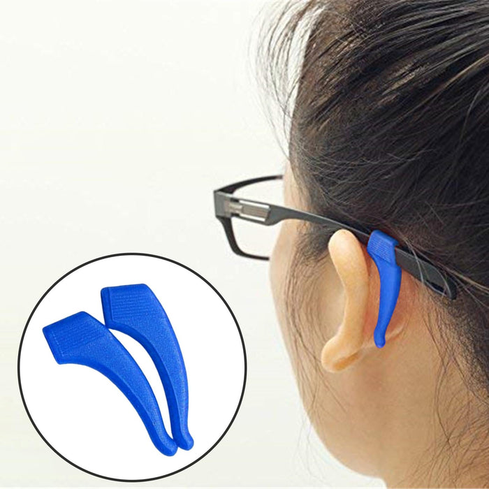 Crofta 2 Pieces Anti Slip Eyeglass Ear Grip Hook Comfortable for Kids and Adults Blue