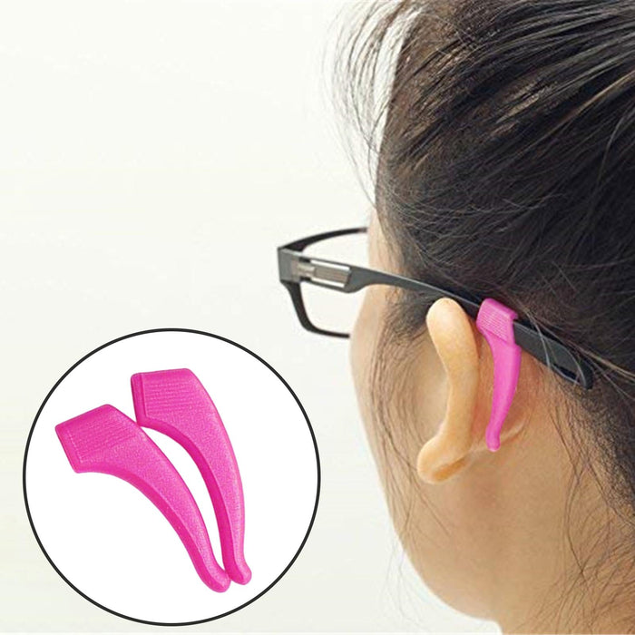 Crofta 2 Pieces Anti Slip Eyeglass Ear Grip Hook Comfortable for Kids and Adults Rose Red