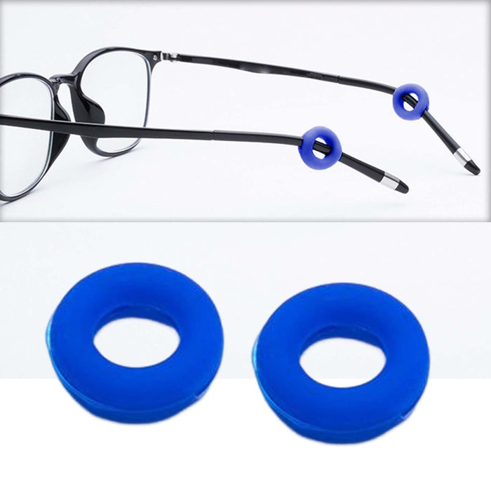 Crofta 2 Pieces Glasses Ear Grips Comfortable for Eyewear Sunglasses Kids Adults Blue