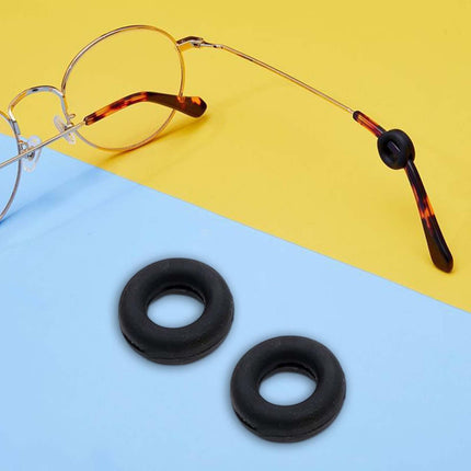 Crofta 2 Pieces Glasses Ear Grips Comfortable for Eyewear Sunglasses Kids Adults Black