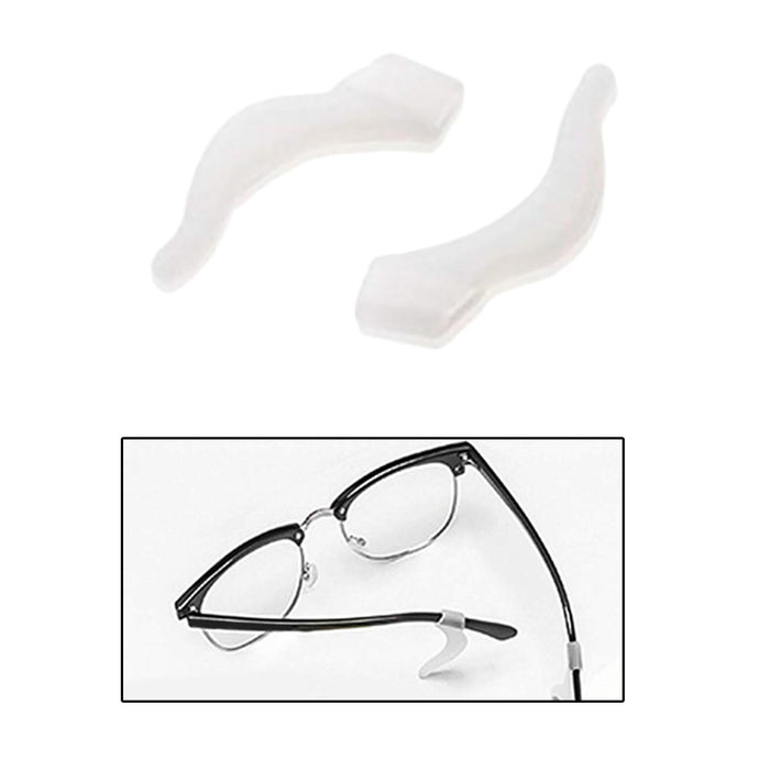 Crofta 1 Pair Anti Slip Eyeglass Ear Hook Silicone Comfortable Eyewear Accessories Transparent