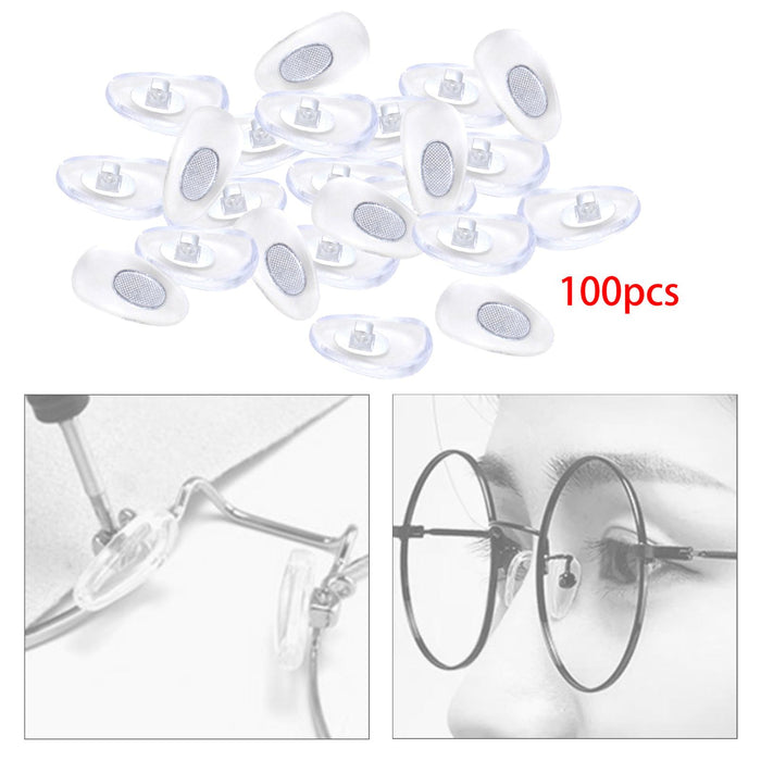 Crofta 100x Eyeglasses Nose Pads with Metal Core Nose Bridge Pads for Eye Glasses