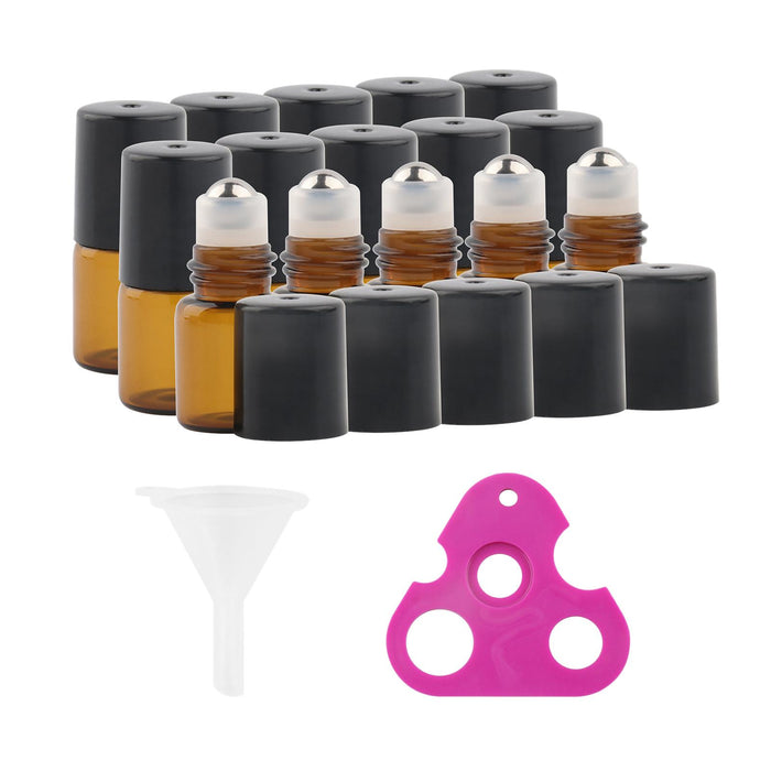 Crofta 15Pieces Rollerball Bottle Leakproof for Body Oils Perfume Storage Home 2ml