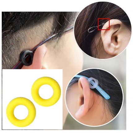 Crofta 2 Pieces Glasses Ear Grips Round Ear Clips for Eyewear Children Adults Yellow