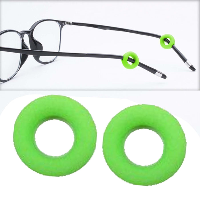 Crofta 2 Pieces Glasses Ear Grips Round Ear Clips for Eyewear Children Adults Green