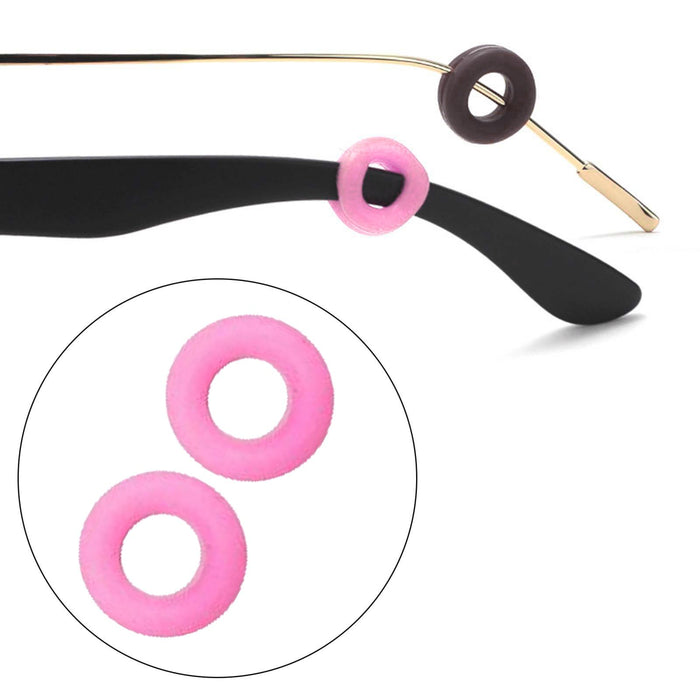 Crofta 2 Pieces Glasses Ear Grips Round Ear Clips for Eyewear Children Adults Pink