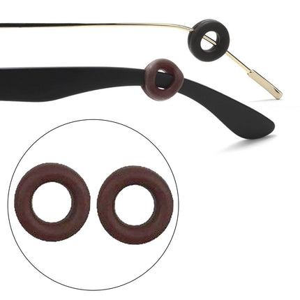 Crofta 2 Pieces Glasses Ear Grips Round Ear Clips for Eyewear Children Adults Brown