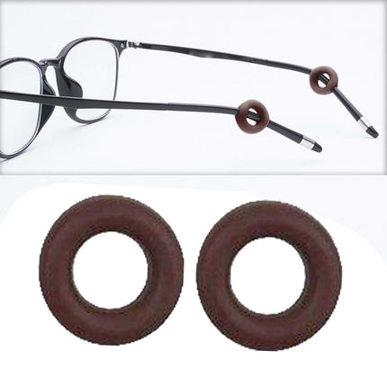 Crofta 2 Pieces Glasses Ear Grips Round Ear Clips for Eyewear Children Adults Brown