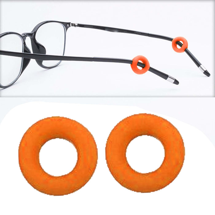 Crofta 2 Pieces Glasses Ear Grips Round Ear Clips for Eyewear Children Adults Orange