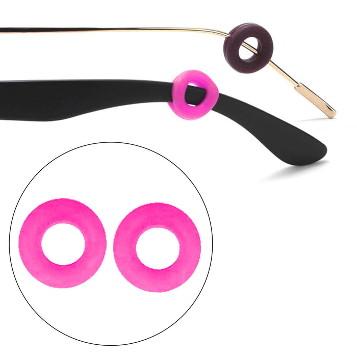 Crofta 2 Pieces Glasses Ear Grips Round Ear Clips for Eyewear Children Adults Red