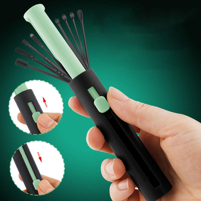 Crofta 1Set Earpick Ear Clean Tool Ear Wax Remover Reusable for Men Women Household Green