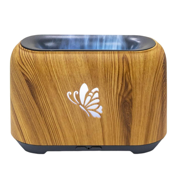 Crofta Flame Essential Oil Diffuser Scent Diffuser Quiet for Home Office Yoga Light Wood Grain