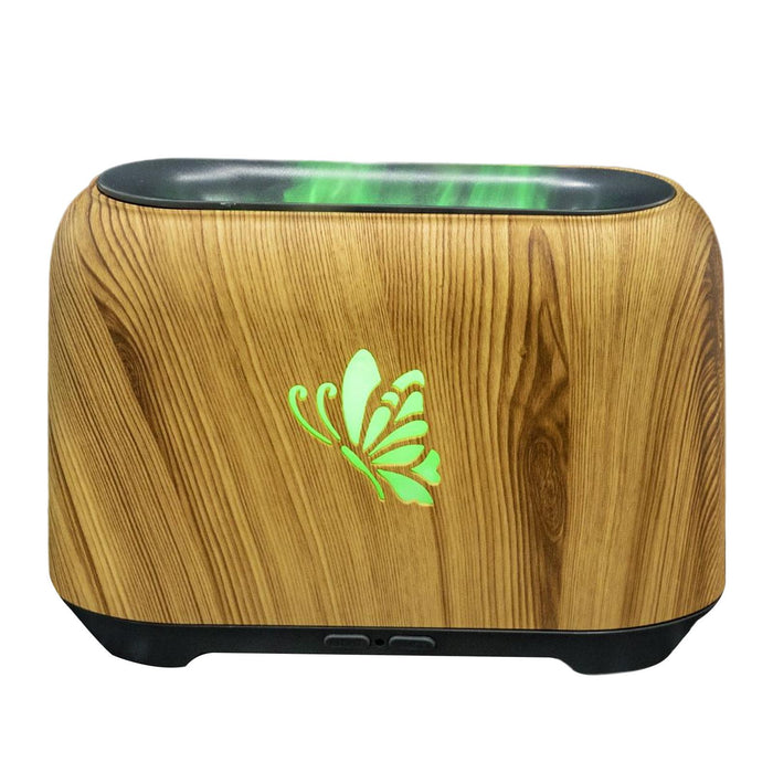 Crofta Flame Essential Oil Diffuser Scent Diffuser Quiet for Home Office Yoga Light Wood Grain