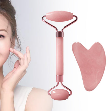 Crofta 2 Pieces Face Roller Scraping board Neck Massaging Relaxation for Office Pink